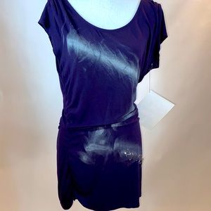Navy blue new wave punk safety pin graffiti dress